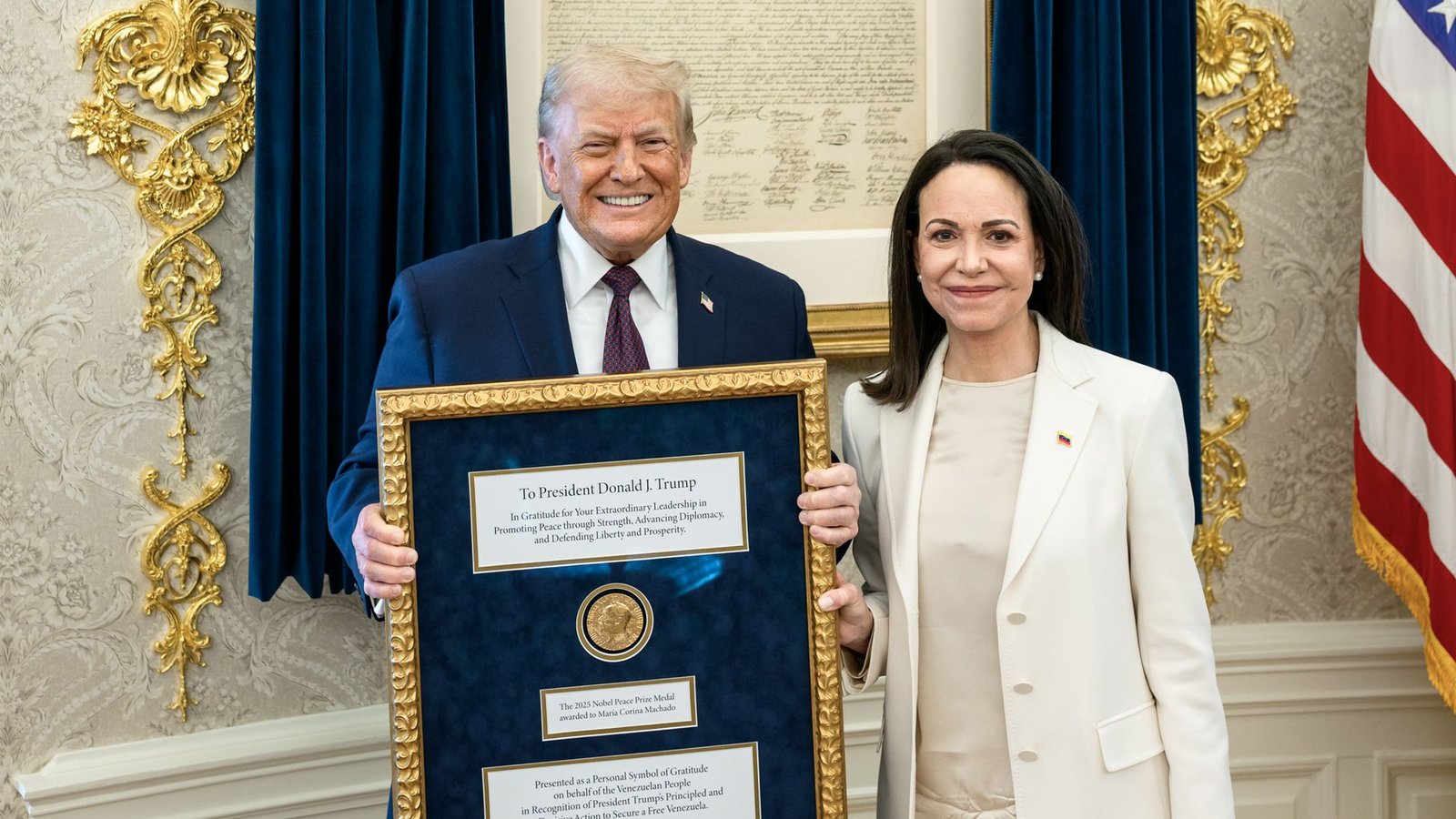 Machado gave Trump her Nobel Peace Prize medal in pursuit of a greater prize
